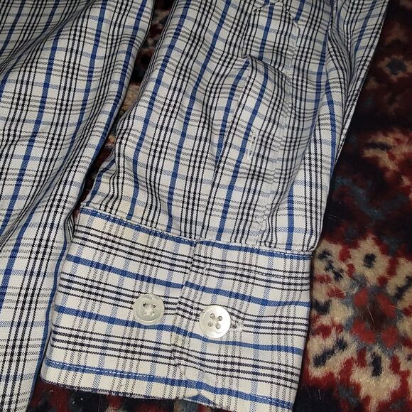 RARE FACONNABLE Albert Goldberg France Mens Dress Button Up Casual Plaid Shirt S - Picture 16 of 16